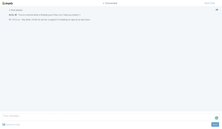 Shopify live chat start