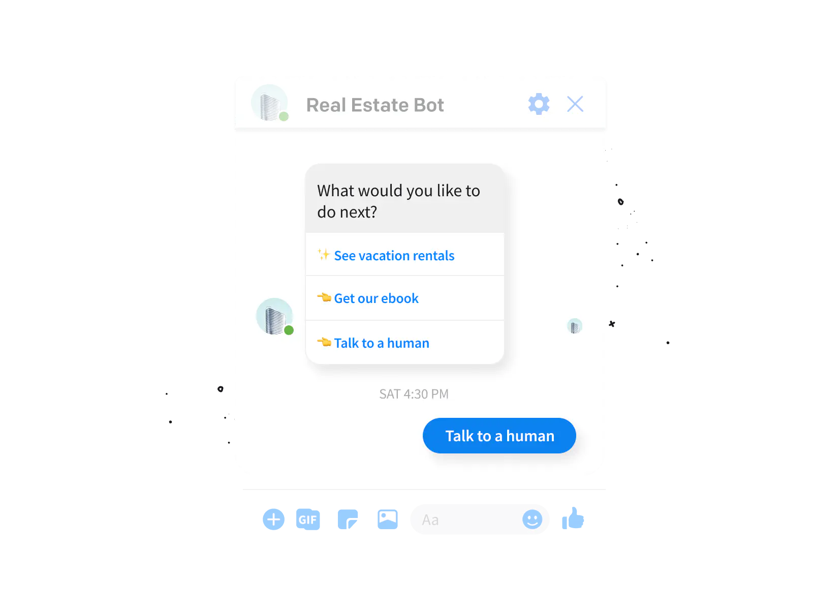 Chat bot rich messages for LiveChat integration - buttons